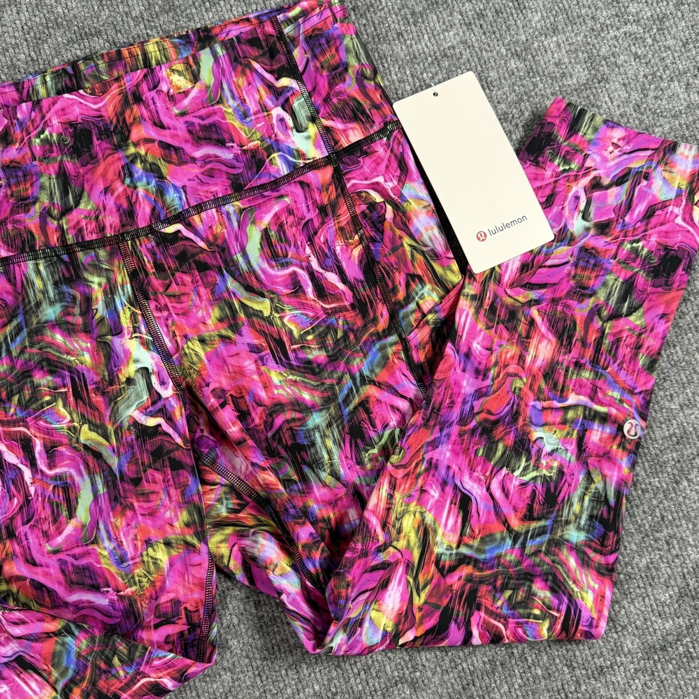 Lululemon Pants Athleisure 12 Multicolor‎ HR Crop 23 Nulux Pockets Run pockets